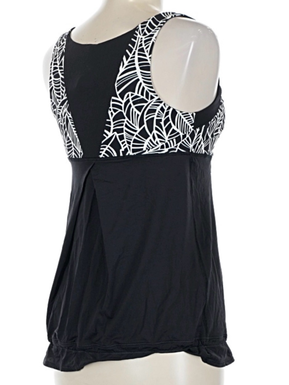 lululemon athletica Black Tankini Top with White Leaf Print - Picture 2 of 6